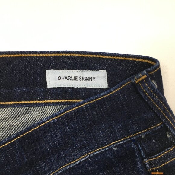 LUCKY BRAND Logo Hardware Charlie Skinny Ankle Dark Wash 5 Pocket Jeans - Picture 3 of 16